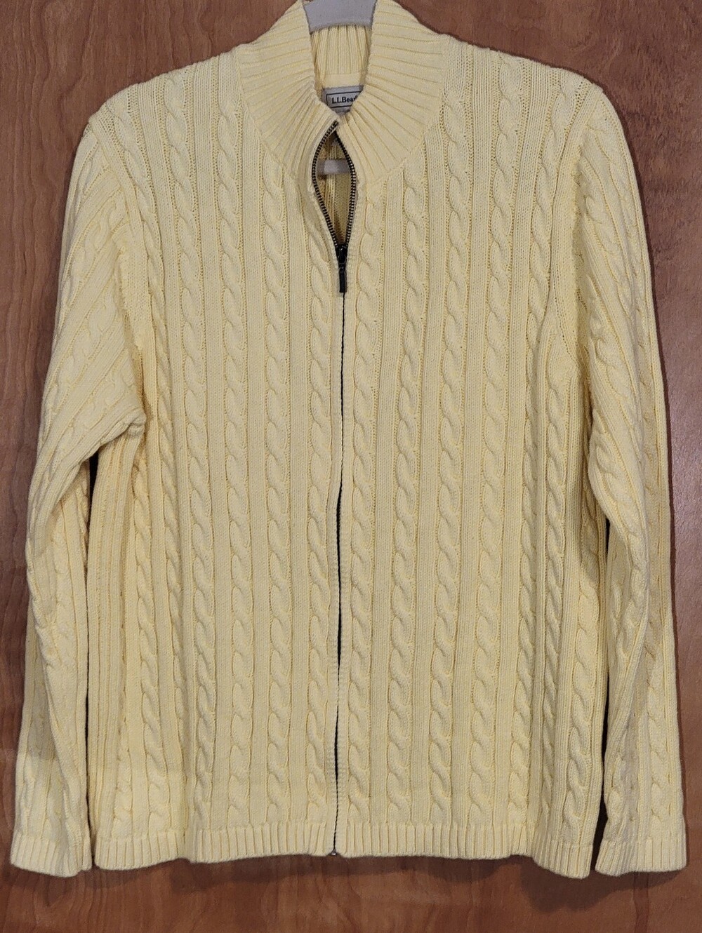 L.L. Bean Full Zip Cable Knit Sweater